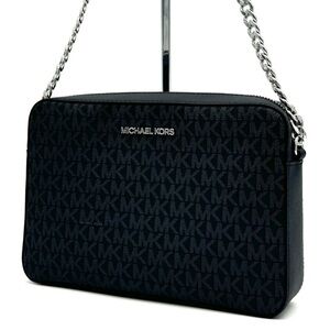 Michael Kors Large Jet Set Item EW Crossbody Bag Black Signature